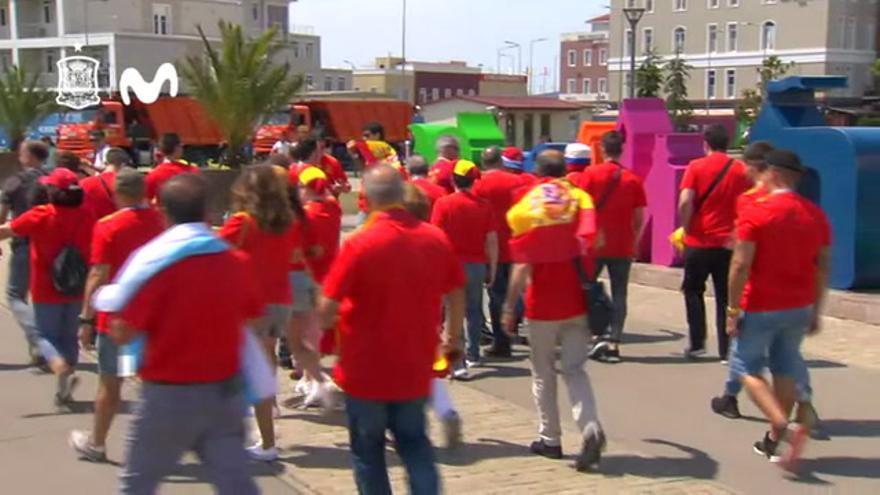 Así están los aficionados españoles antes del estreno de la 'Roja'