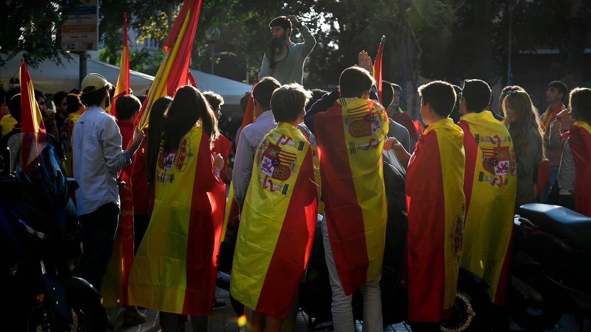 Marcha de SCC, bajo el lema &quot;Tots som Catalunya&quot;.