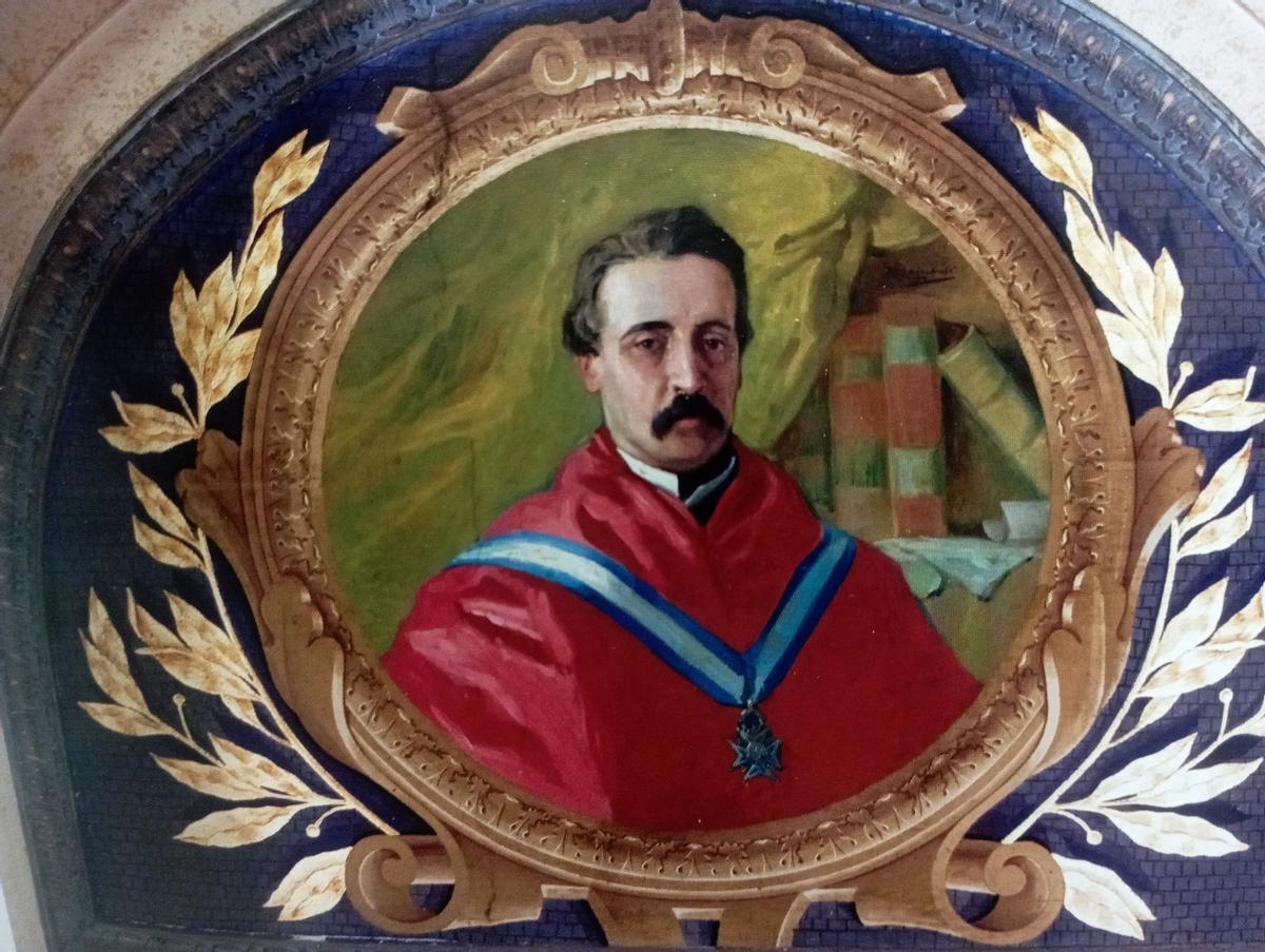 Retrato de Manuel Rodríguez de Berlanga en el Salón de los Espejos del Ayuntamiento.