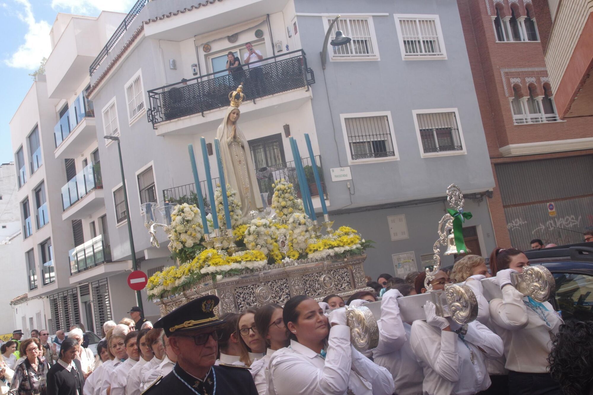 Procesión de la Virgen de Fátima por el barrio de la Trinidad, el domingo 11 de mayo de 2025