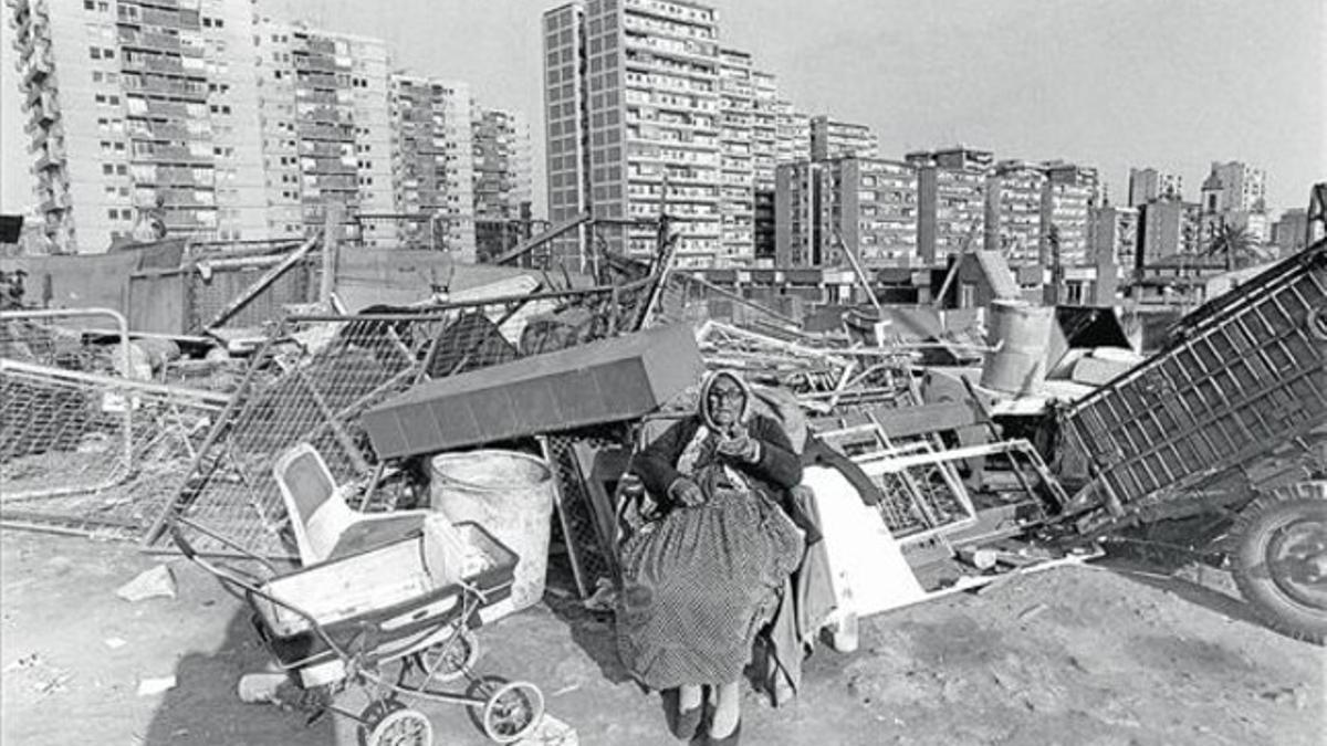 Barracas de La Perona 8 Aspecto del núcleo de chabolas de Sant Martí en su última y peor etapa, en 1985.