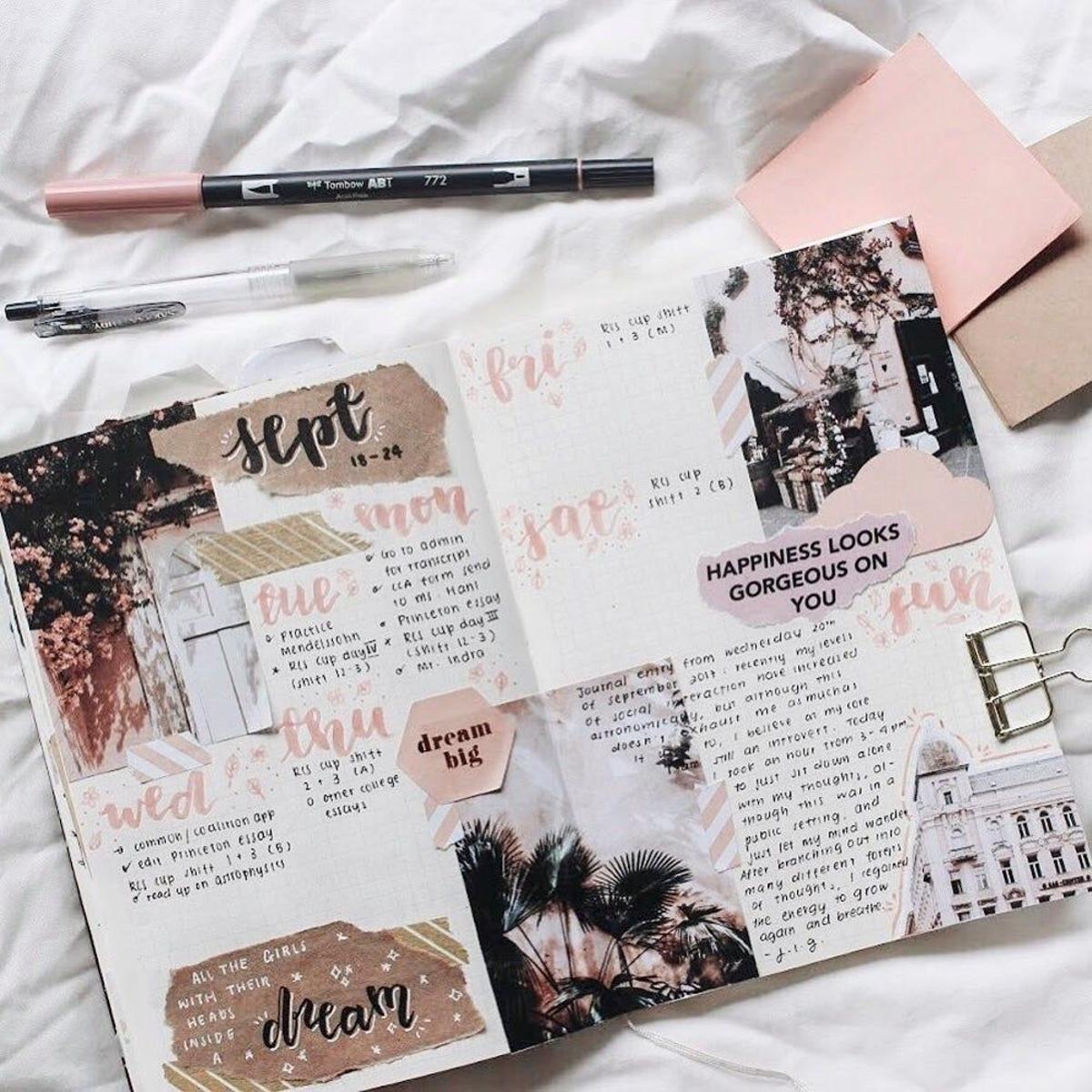 Bullet journal en tonos pastel