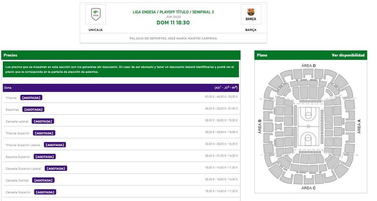 Ya no hay entradas para el partido del domingo de la próxima semana.