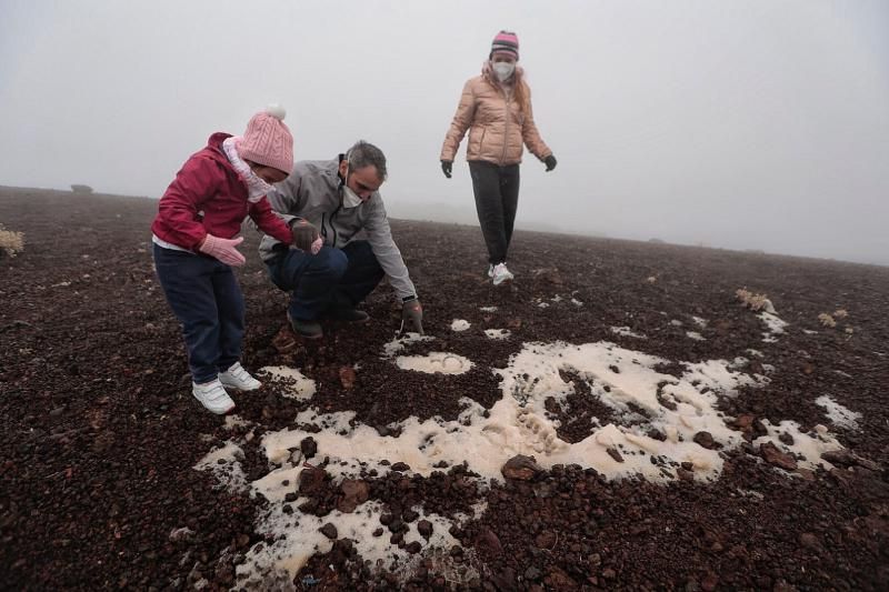 Primera nevada del  2022 en el Teide