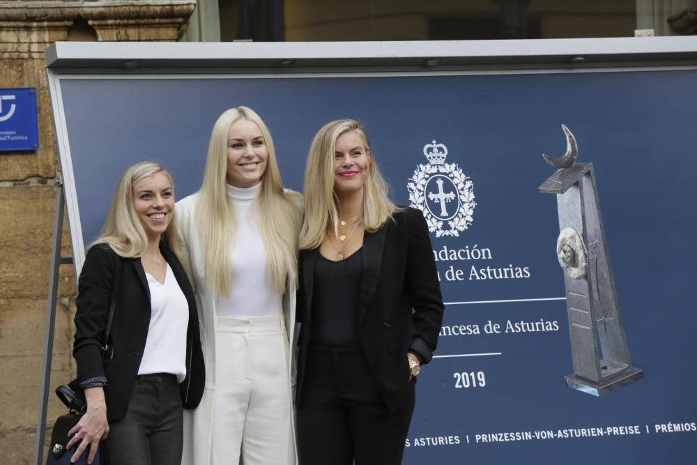 Premios Princesa de Asturias 2019: Lindsey Vonn posa en el hotel de la Reconquista y ofrece su primera rueda de prensa