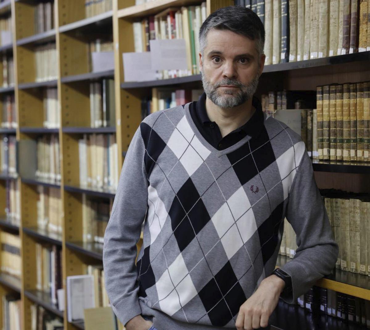 Eduardo San José, en el Instituto Feijoo. | Miki López