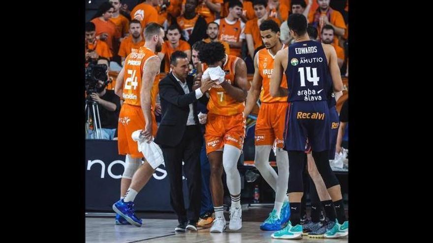 Así le fracturaron la nariz Braxton Key en pleno partido del Valencia Basket