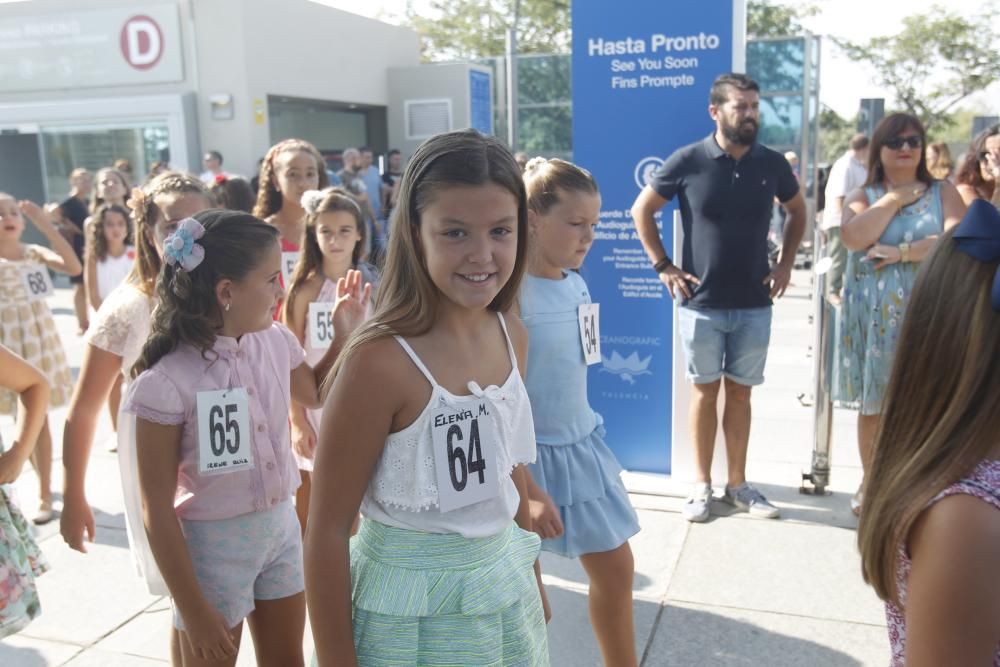 Las candidatas a la Corte de Honor Infantil, en l'Oceanogràfic