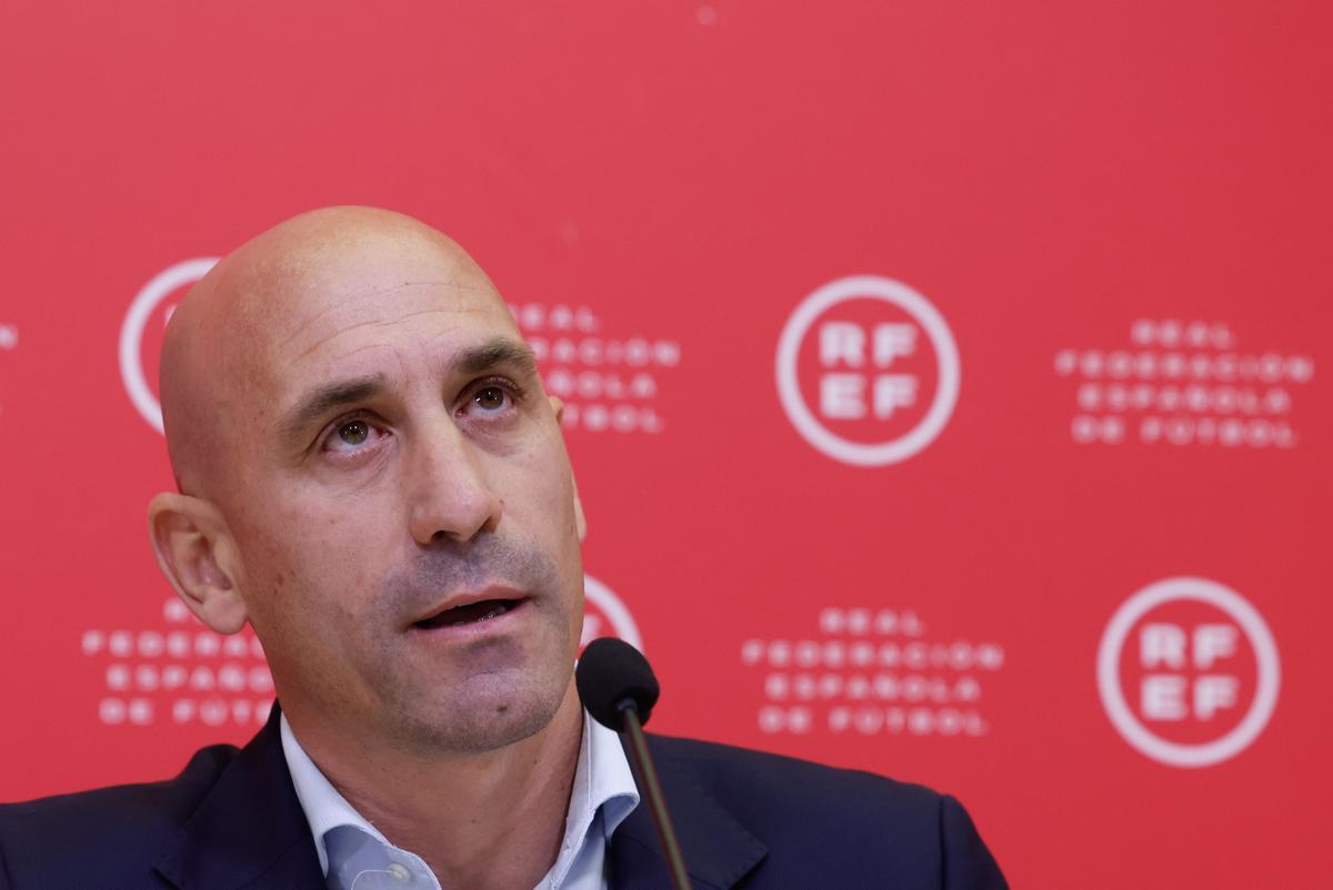 Rueda de prensa del presidente de la Federación Española de Fútbol, Luis Rubiales