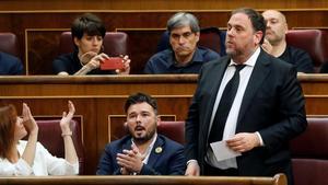 Oriol Junqueras promete acatamiento a la Constitución por imperativo legal, el pasado día 21 de mayo.