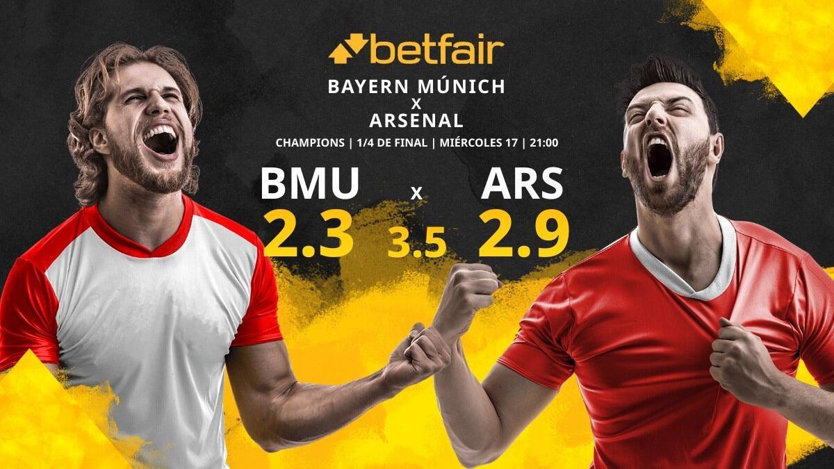 FC Bayern Múnich vs. Arsenal FC: horario, TV, estadísticas, cuadro y pronósticos
