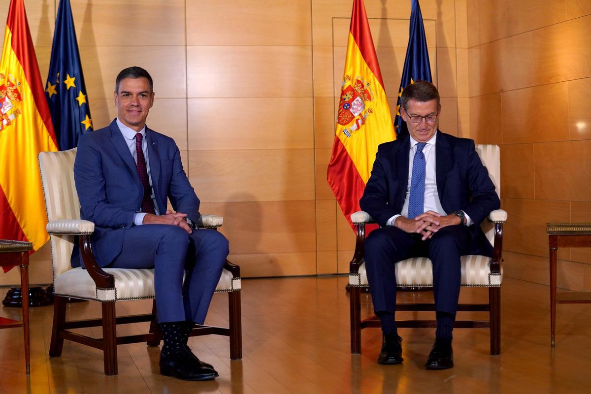 Reunión de Pedro Sánchez y Alberto Núñez Feijóo