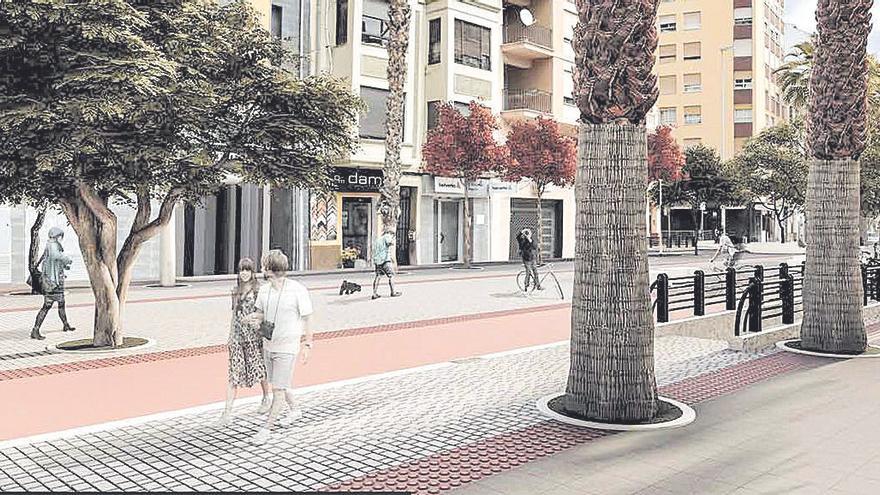 Infografía que refleja cómo quedará el tramo urbano entre la rotonda de Tombatossals y la plaza María Agustina.
