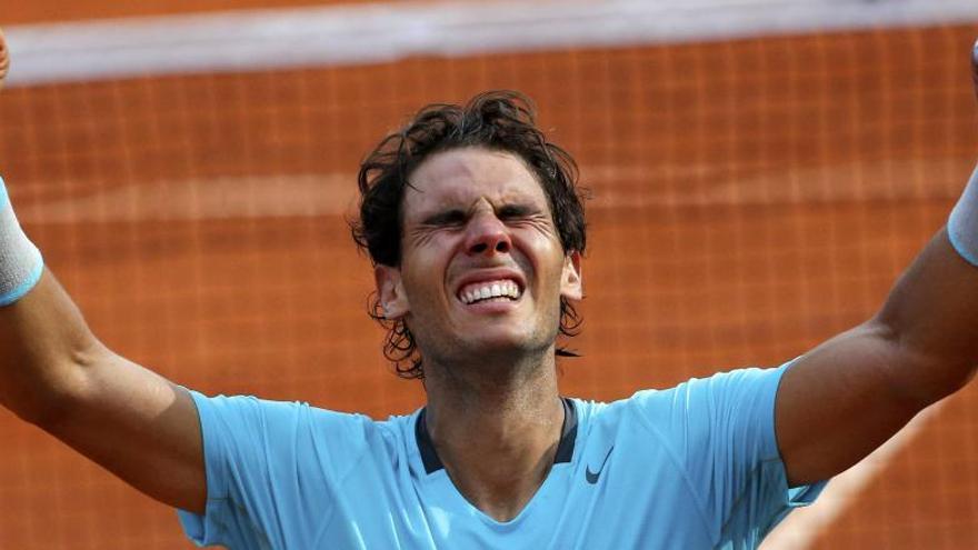 Nadal celebra su victoria en Roland Garros.