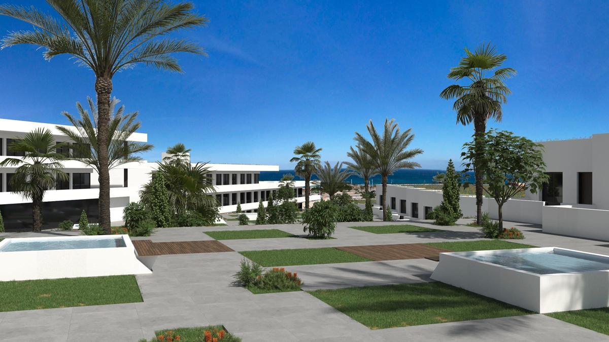 Simulación del futuro complejo hotelero