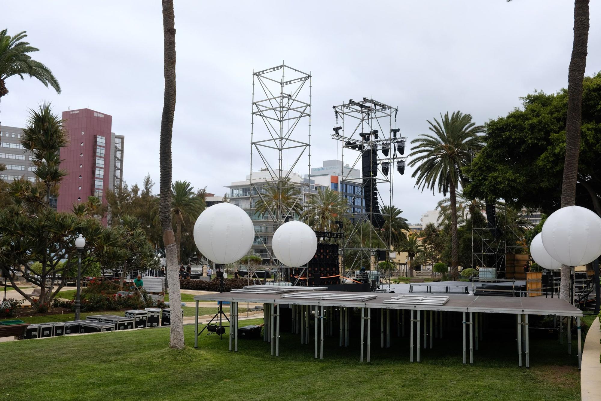 Así es el escenario en el Parque Doramas para el concierto de Dudamel