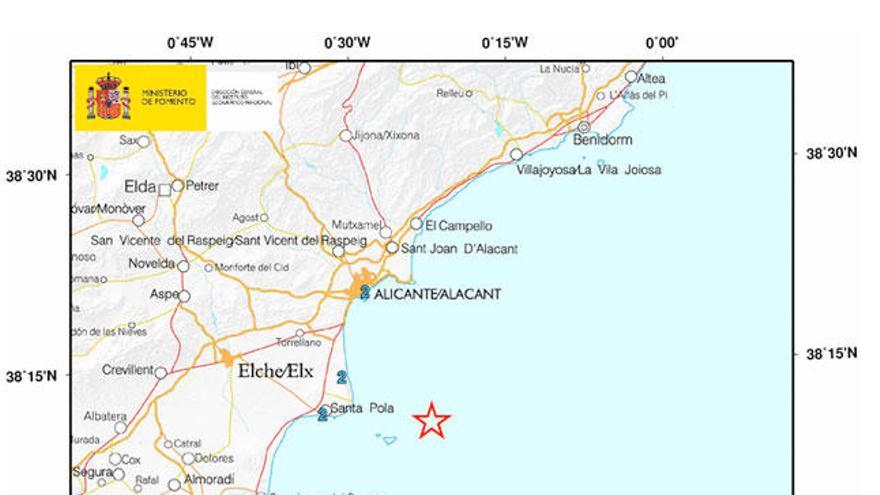 El epicentro según consta en la web del Instituto Geográfico Nacional