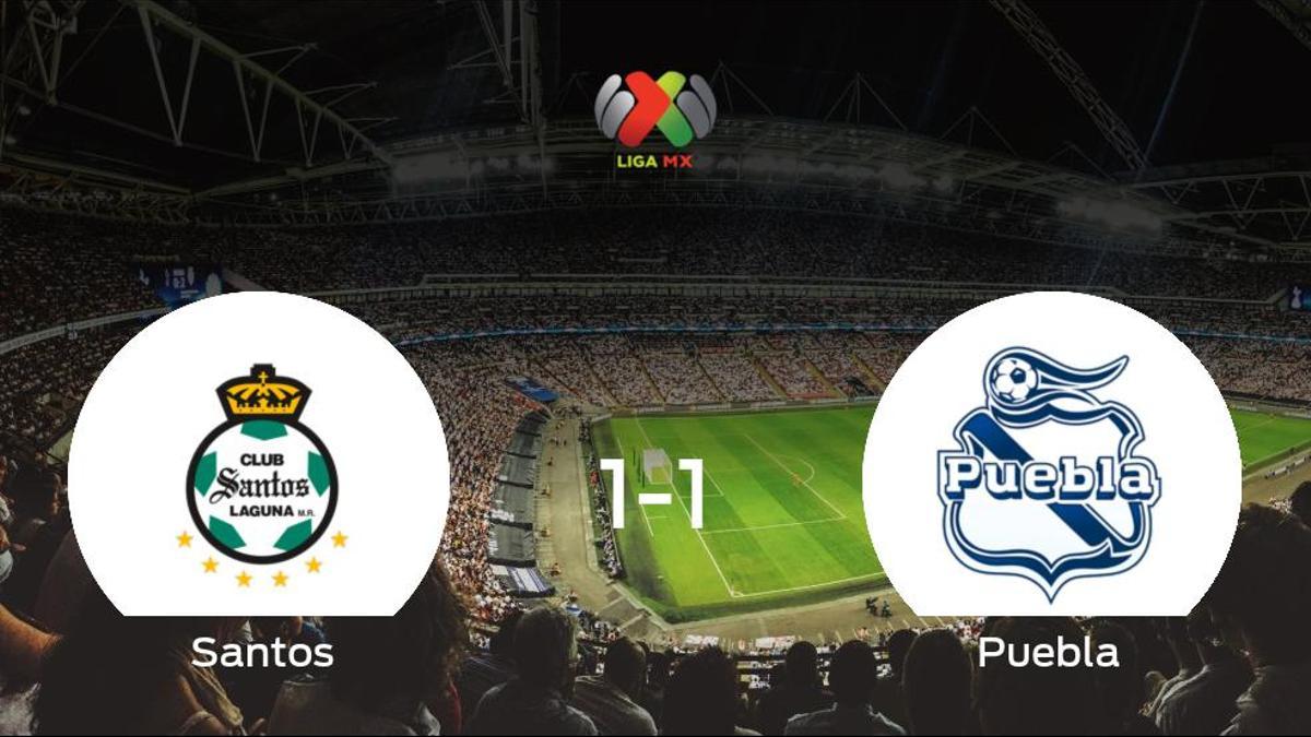 El Santos Laguna y el Puebla se reparten los puntos y empatan 1-1