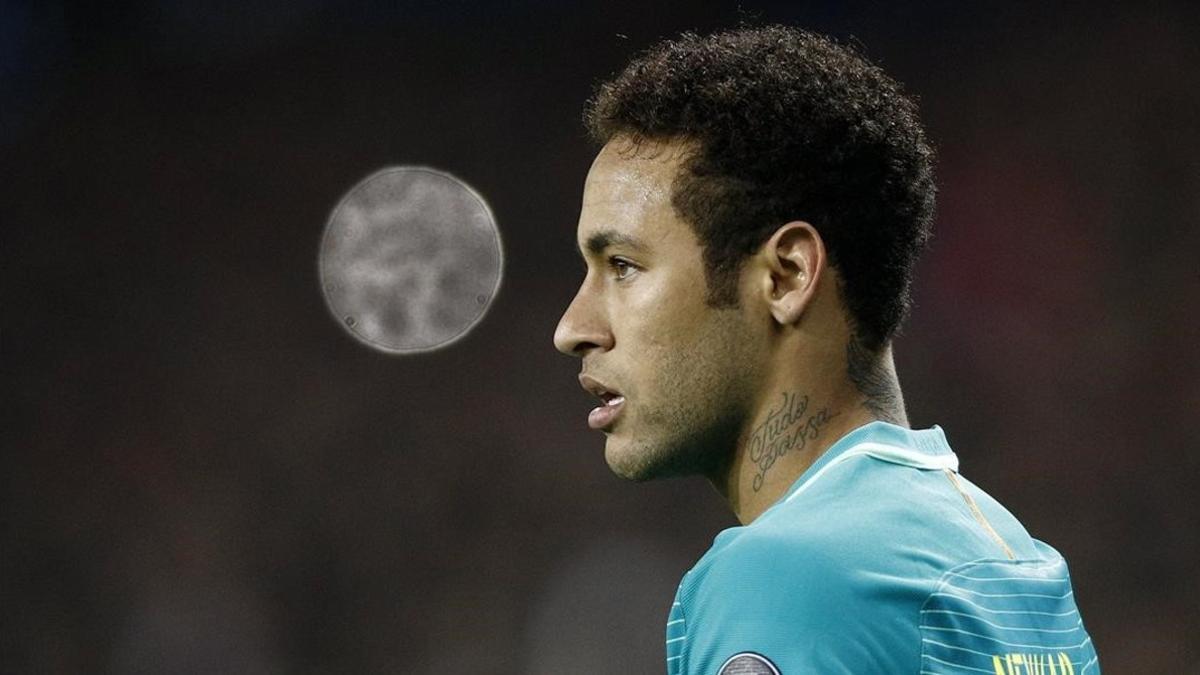 Neymar, durante el partido del Barça contra el PSG en el Parque de los Príncipes.