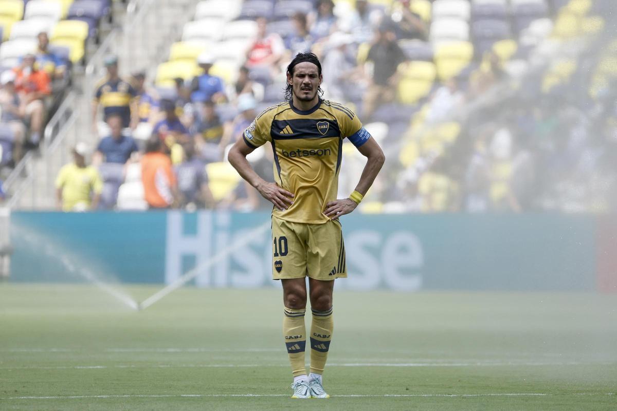 Edinson Cavani durante un partido del Mundial de Clubes con Boca Juniors