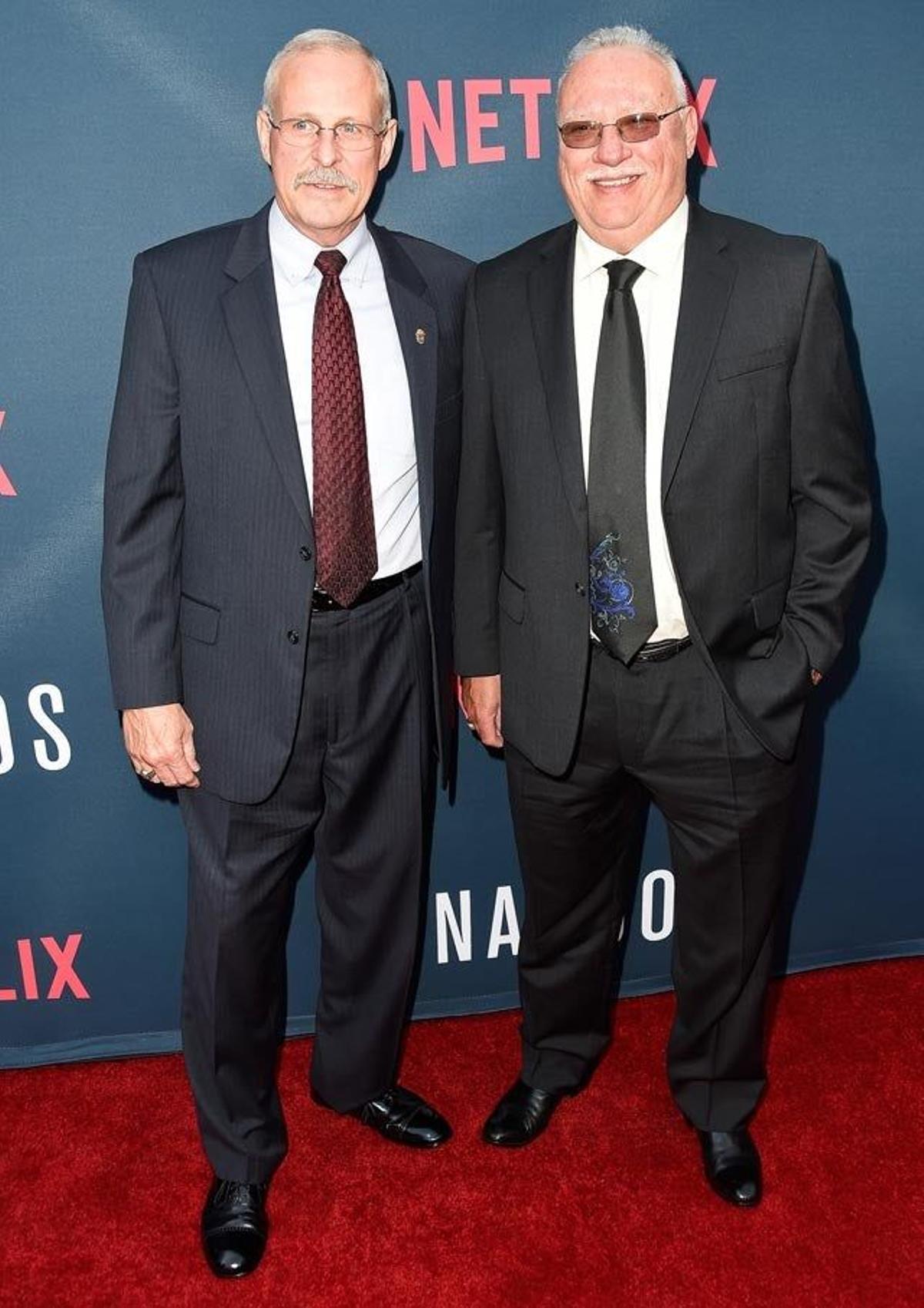 Los agentes de la DEA Steve Murphy y Javier Peña, en el preestreno de la segunda temporada de Narcos.