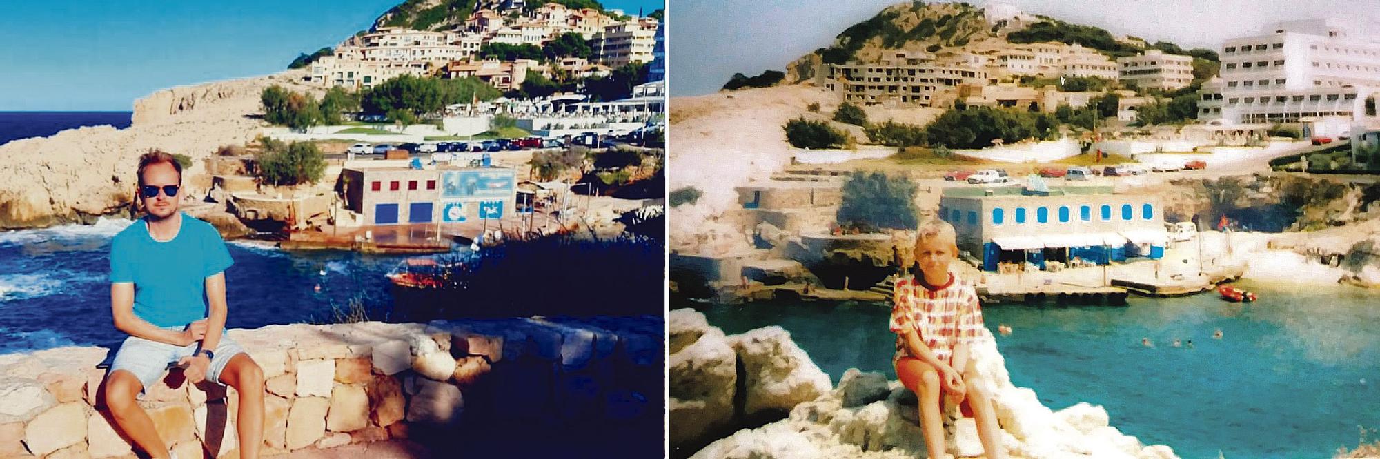 Jens K. in Cala Lliteres bei Cala Ratjada in den Jahren 1995 und 2021.