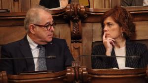 Valls y Alamany, durante el pleno de este viernes.