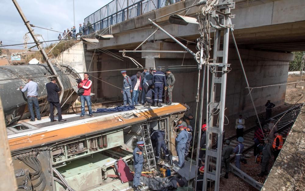 Un tren descarrila y deja al menos seis muertos y 86 heridos en Marruecos