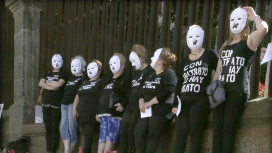 Protesta contra la violencia machista, en 2017. | // LAVANDEIRA JR.