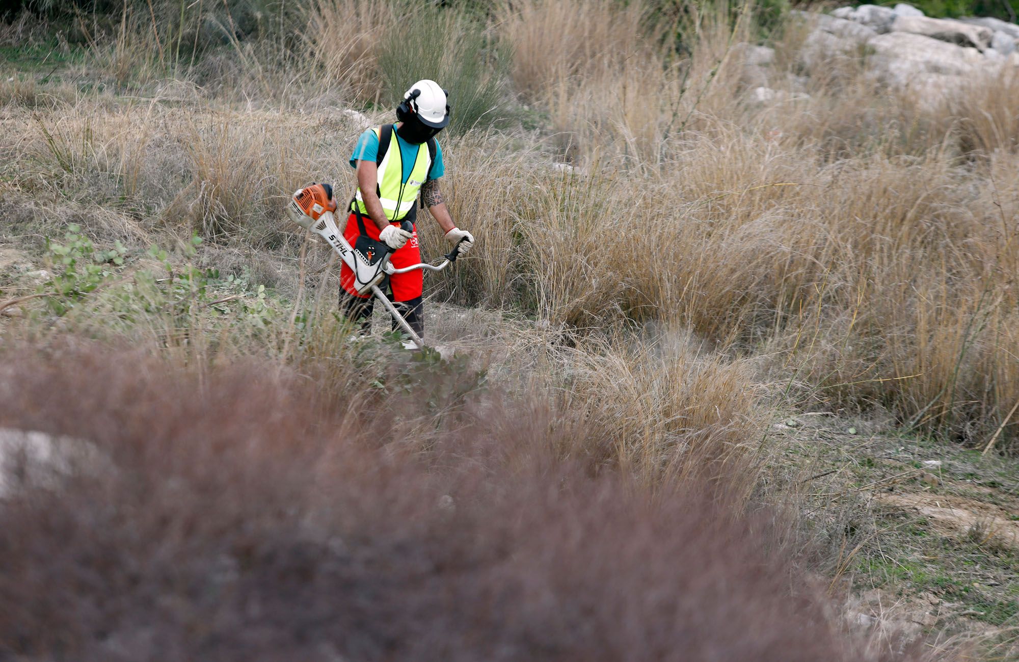 Inicio de la obra para crear un parque fluvial en el cauce del río Guadalmedina