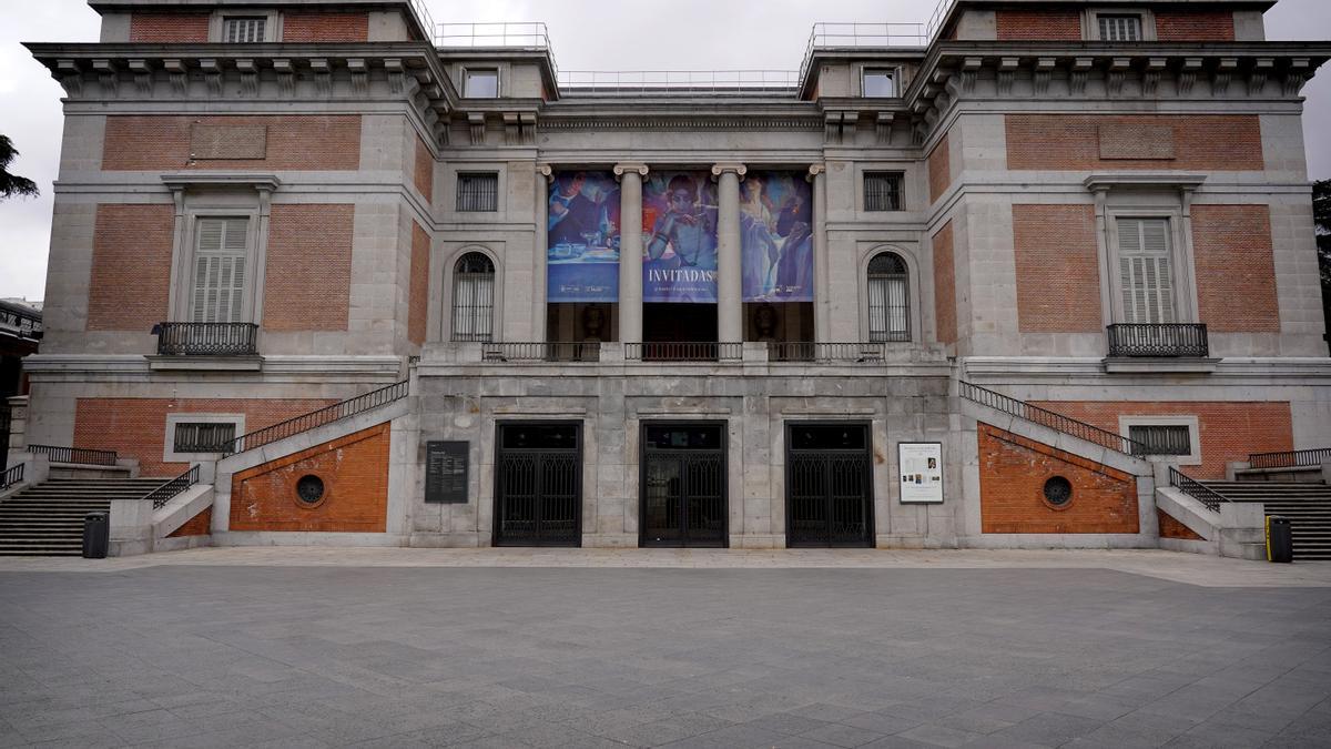 Museo del Prado vacío, poco después de declararse el estado de alarma