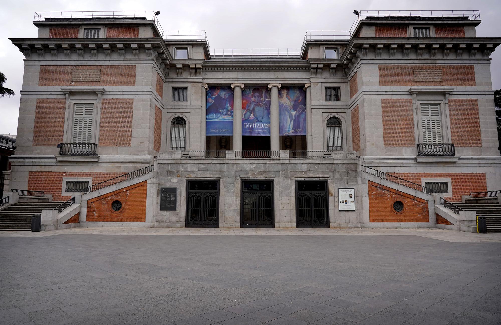 Museo del Prado vacío, poco después de declararse el estado de alarma