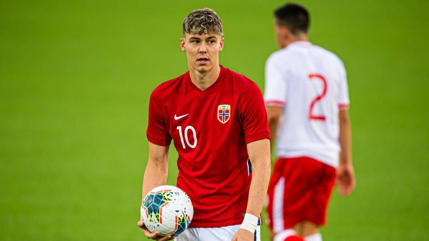 Strand Larsen, con la selección noruega.