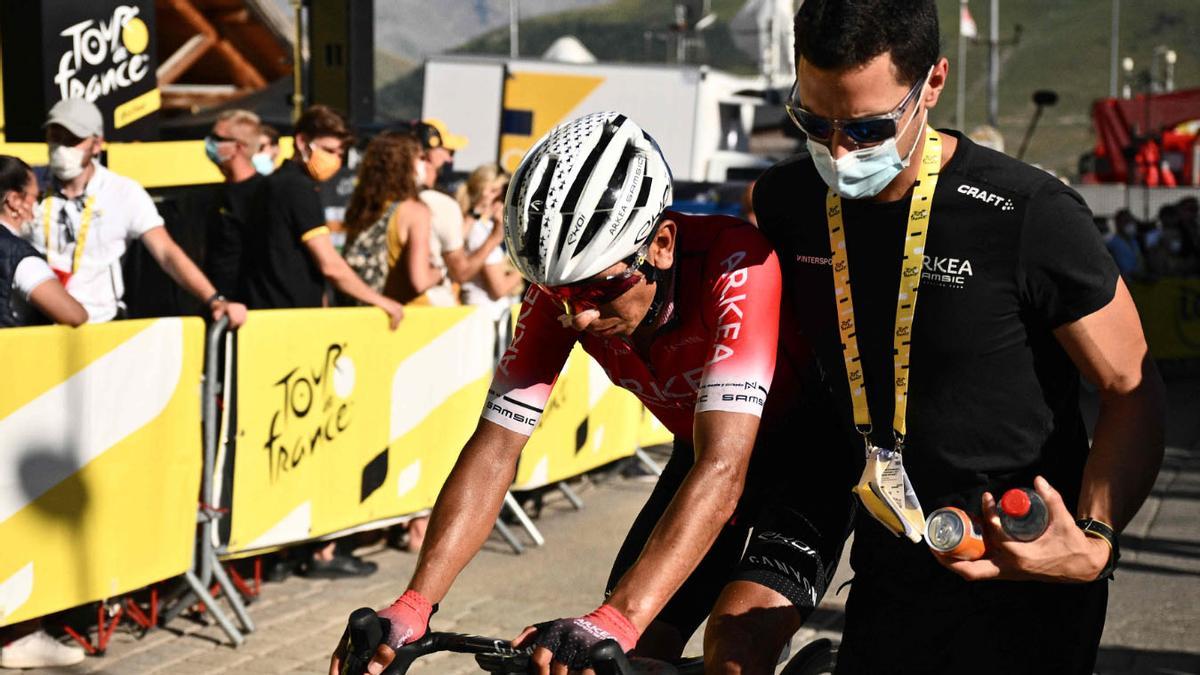 Nairo, al finalizar la etapa de hoy en el Tour