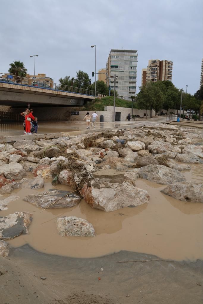 Efectos de la lluvia en la Albufereta y el barranco de Alicante