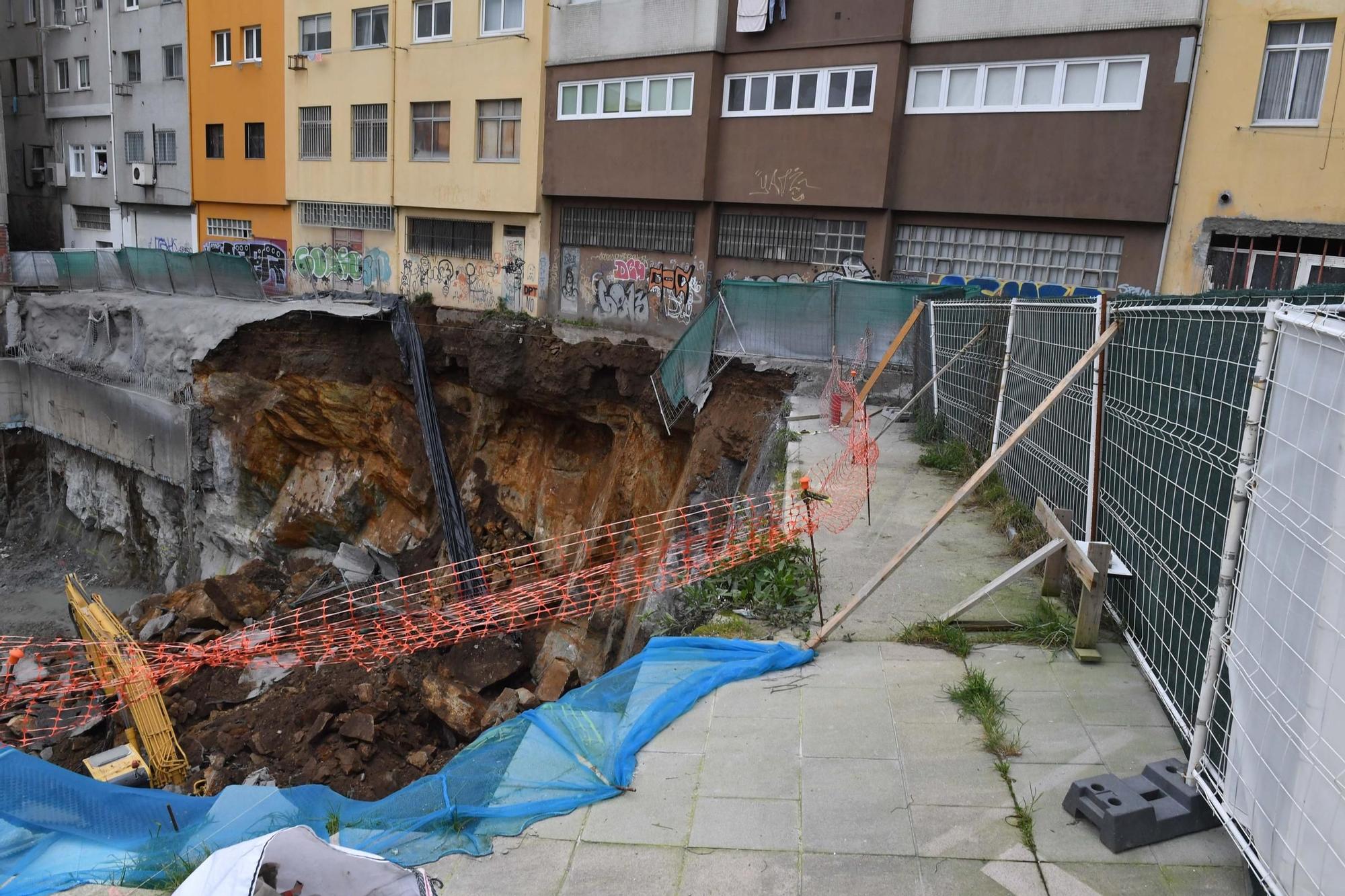 30 familias realojadas por el derrumbe de un muro en una obra en la calle Rey Abdullah