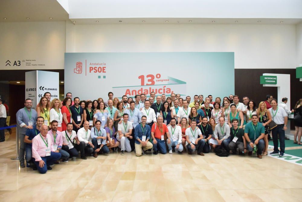 La representación malagueña en el congreso regional del PSOE-A.