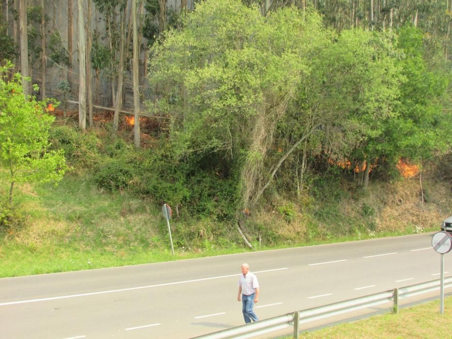 Incendio en la zona de Llanes