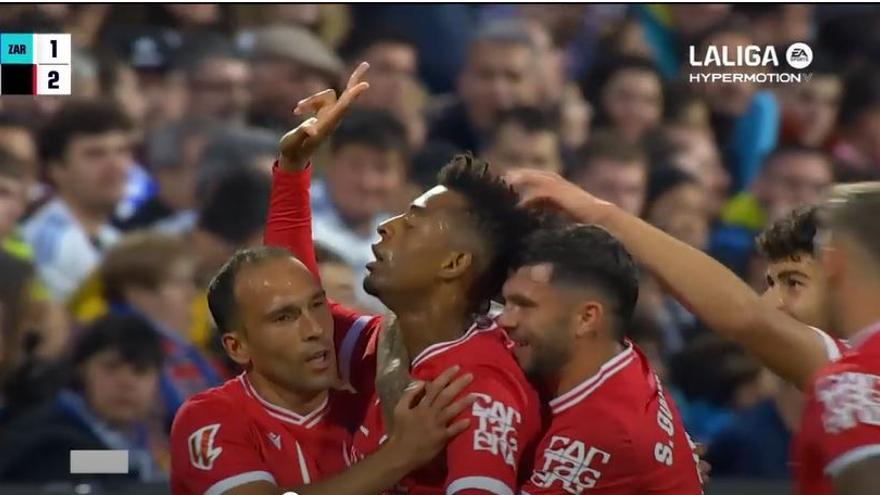 El 1-2 del Cartagena en el Zaragoza 3-2 Cartagena de la jornada 39 de LaLiga Hypermotion
