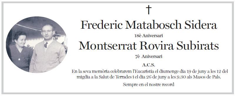 Frederic Matabosch Sidera i Montserrat Rovira Subirats