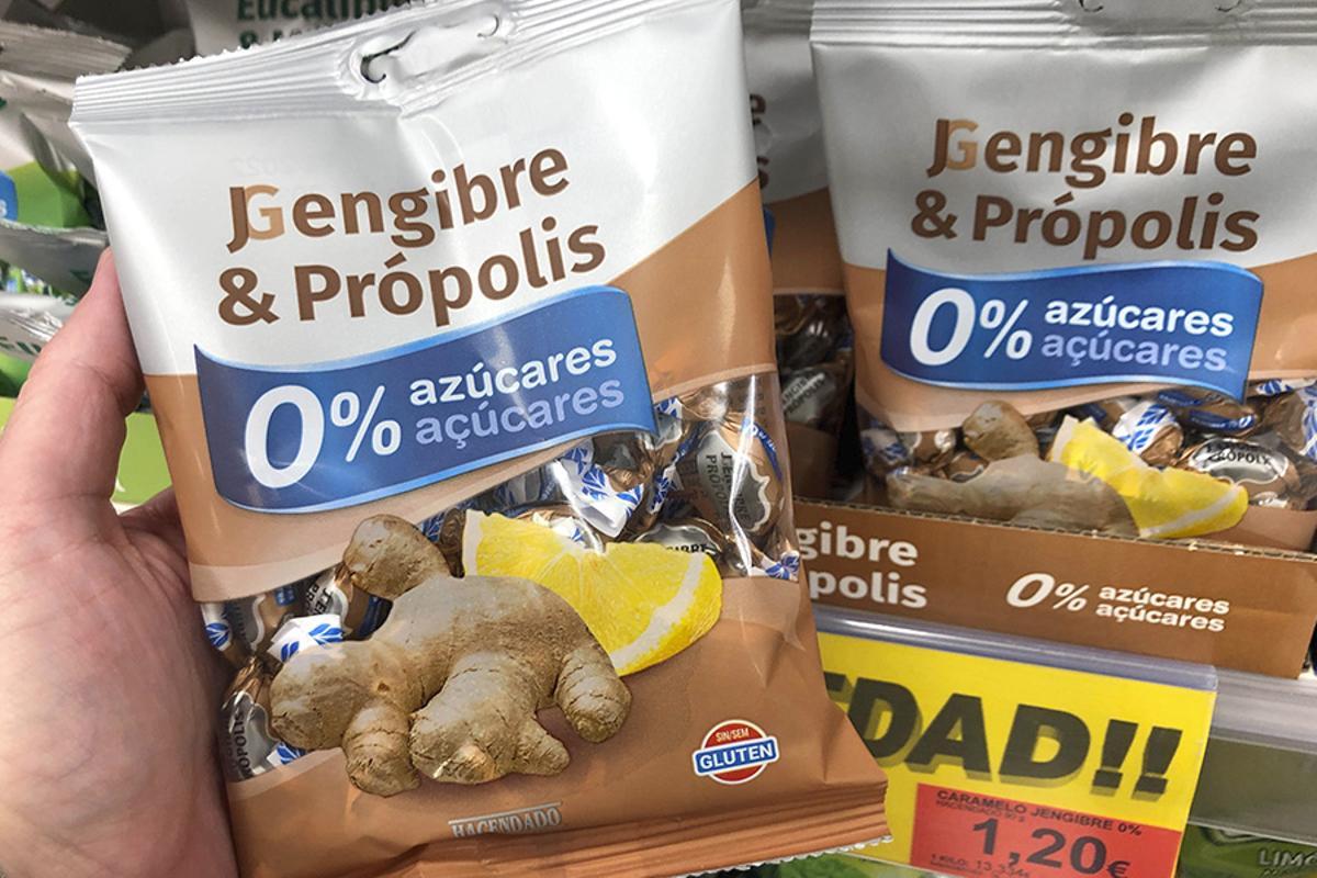 Los caramelos de jengibre, limón y própolis de Hacendado, la última novedad de Mercadona.