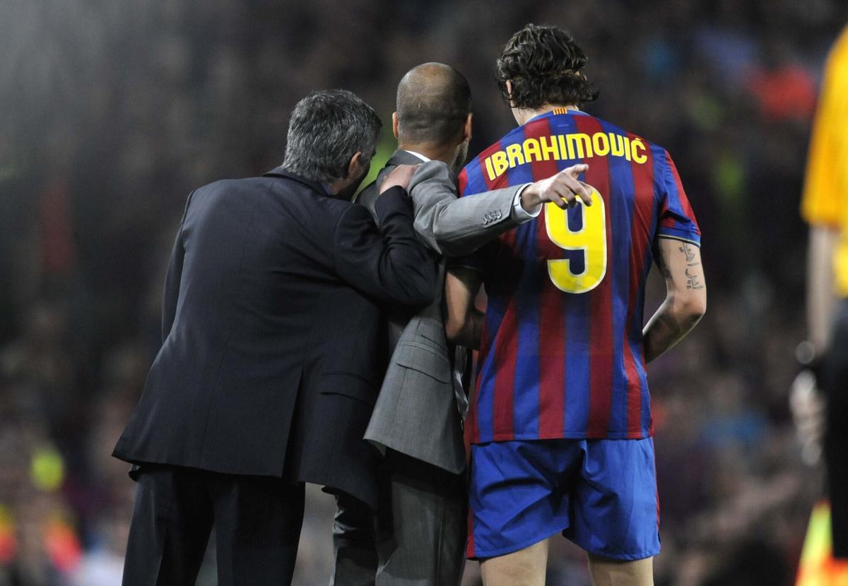 Mourinho junto a Guardiola e Ibra
