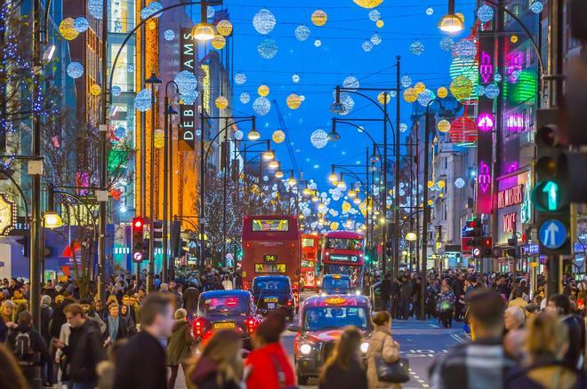 Luces de Navidad en Londres, Inglaterra