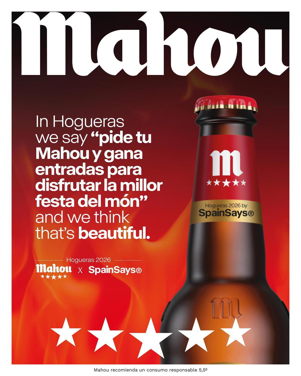 Además, la promoción permitirá conseguir entradas VIP para el Racó Volvo en Muelle Live y disfrutar de Mahou Cinco Estrellas durante un año.