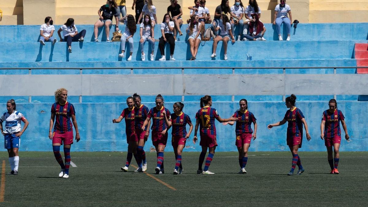 El Barça celebra ante el Granadilla Tenerife