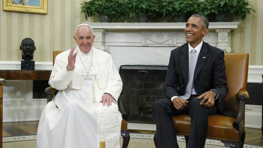 El Papa Francisco y Obama en el Despacho Oval de la Casa Blanca.