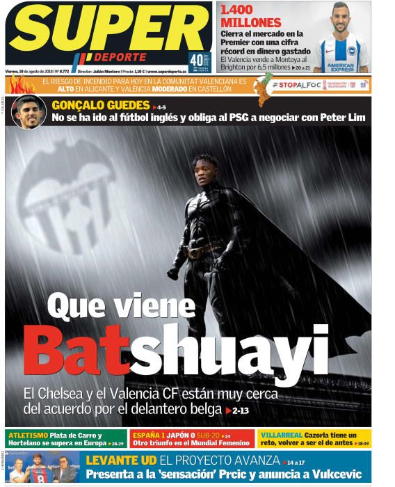 Portada SUPERDEPORTE viernes 10 de agosto de 2018