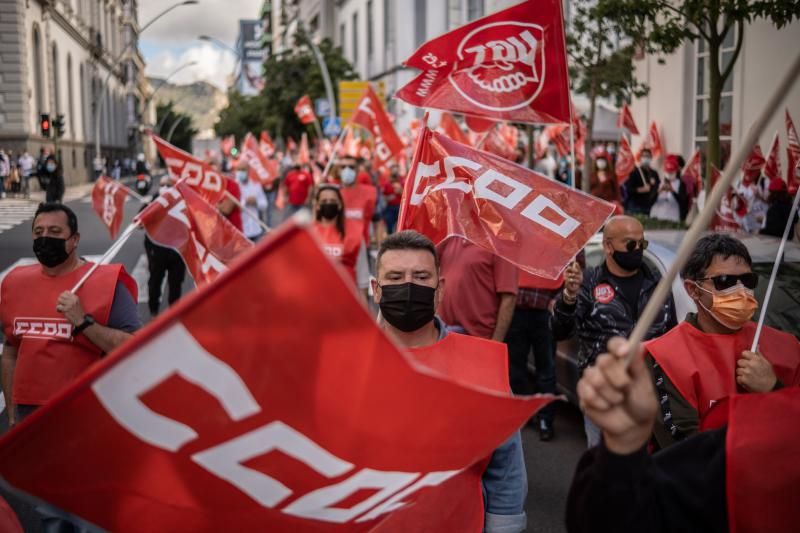 Protesta de CCOO en la capital tinerfeña | 11-2-2021