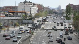 Tramo final de la Meridiana de Barcelona, entre Nou Barris y Sant Andreu