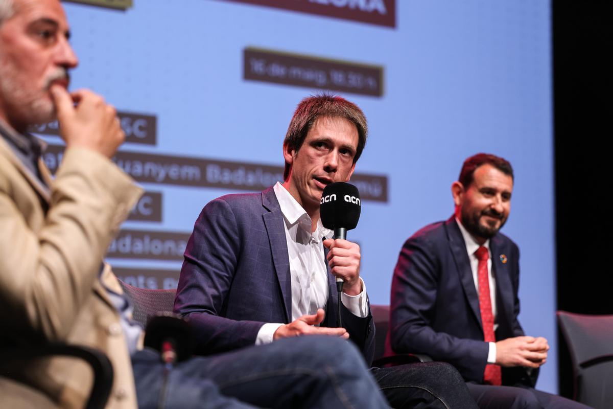 David Torrents (Junts), Àlex Montornès (ERC) y Rubén Guijarro (PSC).